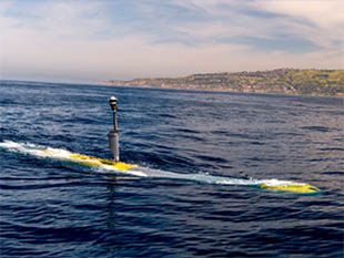 Extra-Large Unmanned Undersea Vehicle (XLUUV) in the water