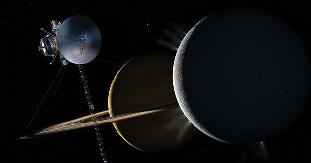 Spacecraft, Saturn and Enceladus